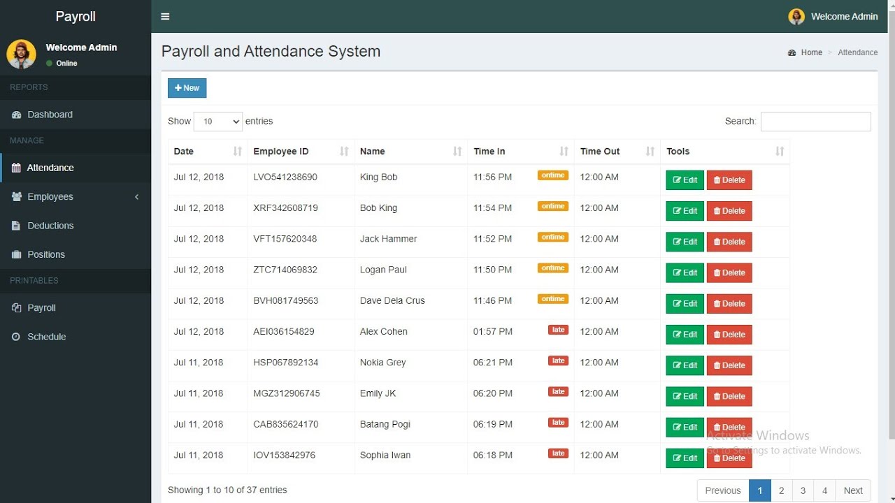 Attendace/Payroll System | Cybertech Innovation